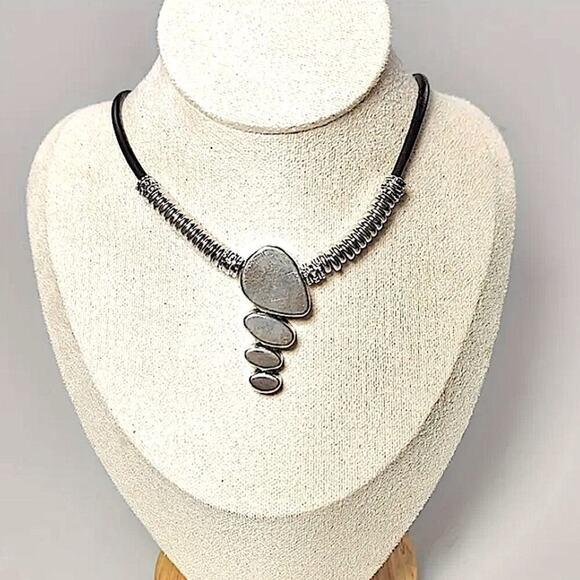 Vintage Geometric Statement Pendant Necklace, Bohemian, Boho, Tribal - Picture 4 of 5